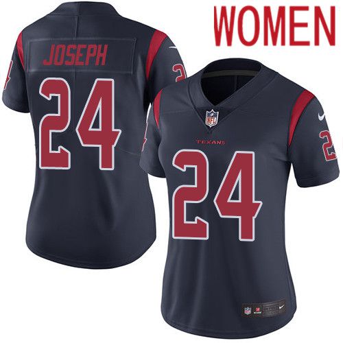 Women Houston Texans 24 Johnathan Joseph Navy Blue Nike Rush Vapor Limited NFL Jersey